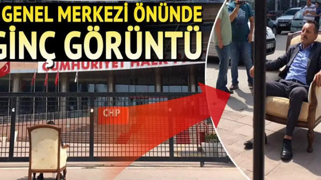 CHP Genel Merkezi önünde ilginç görüntü...