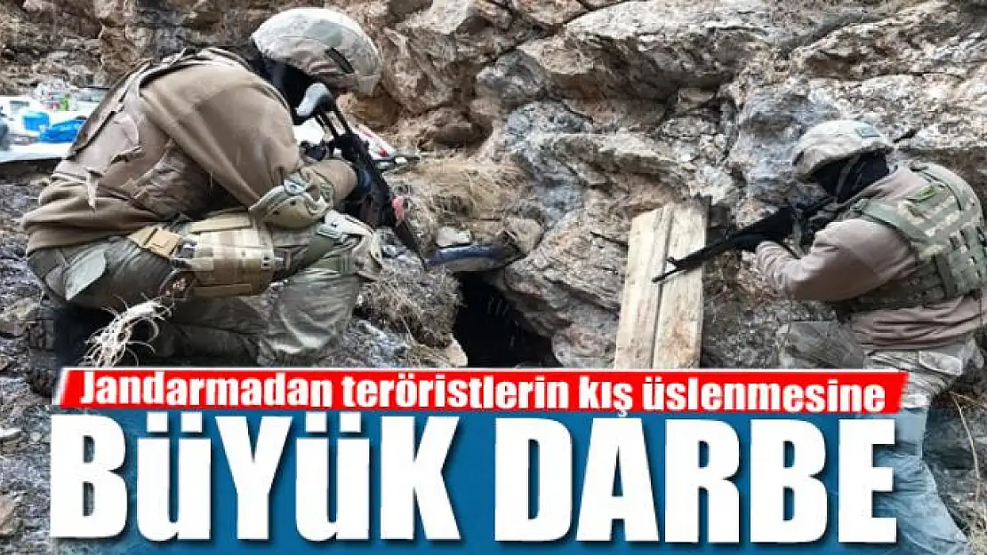 Jandarmadan teröristlerin kış üslenmesine büyük darbe