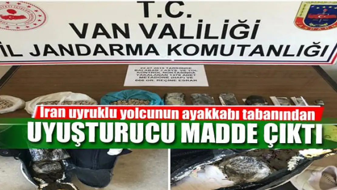 İran uyruklu yolcunun ayakkabı tabanından uyuşturucu madde çıktı