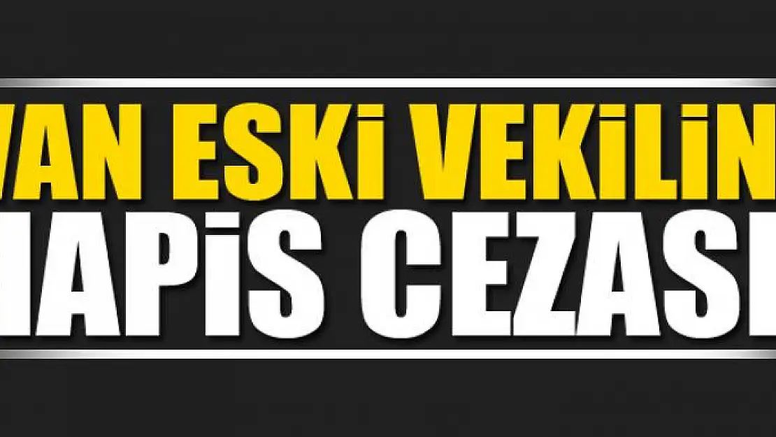 VAN ESKİ VEKİLİNE HAPİS CEZASI!