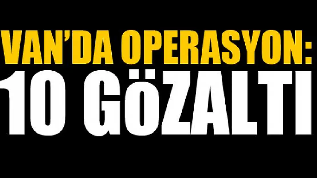 Van'da operasyon: 10 gözaltı