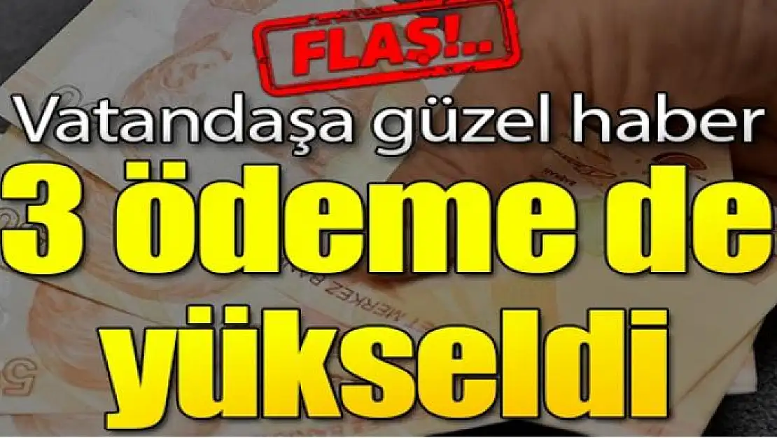 Vatandaşa güzel haber! 3 ödeme de yükseldi