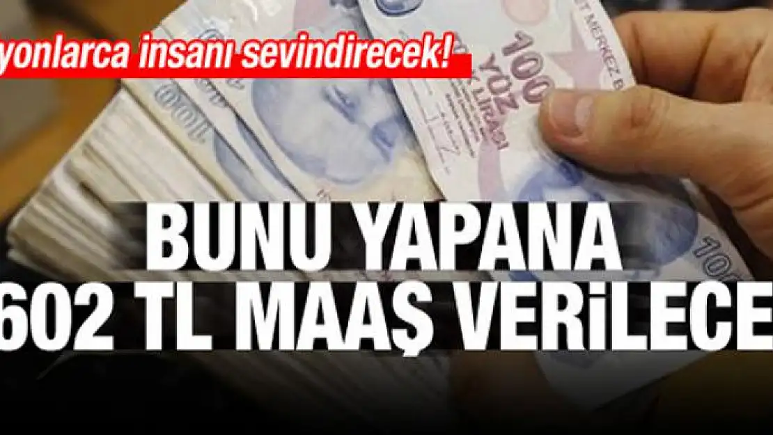 Milyonları sevindirecek! Bunu yapana 1602 TL maaş