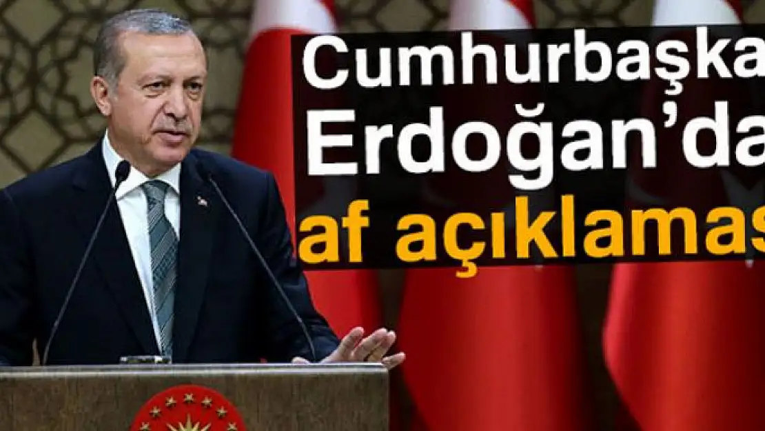 Cumhurbaşkanı Erdoğan'dan af açıklaması!