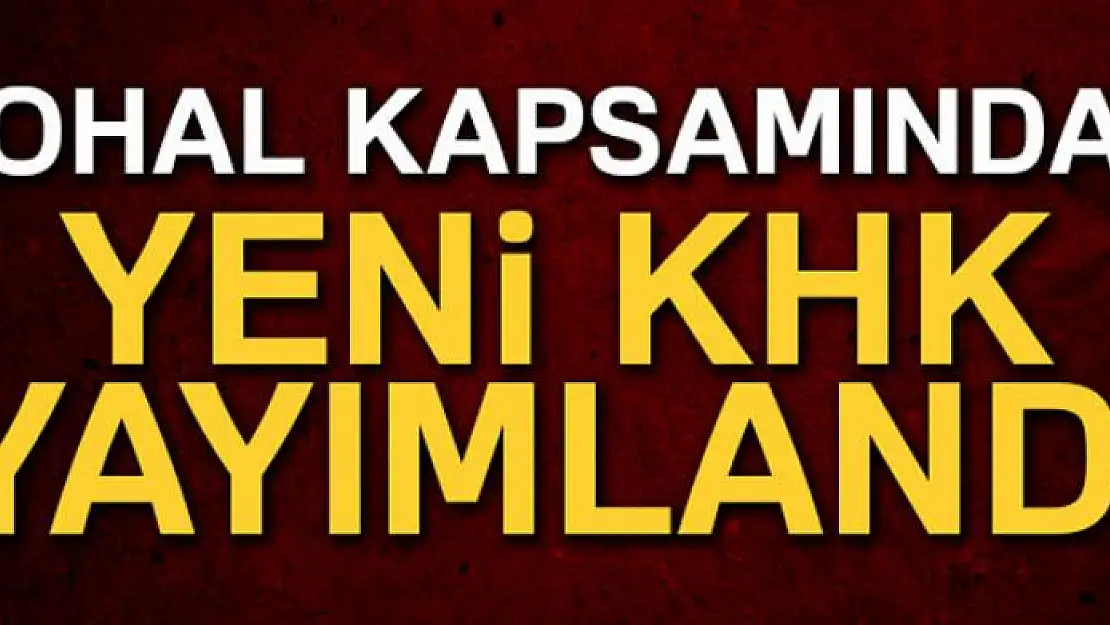 OHAL kapsamında yeni bir Kararname yayımlandı!