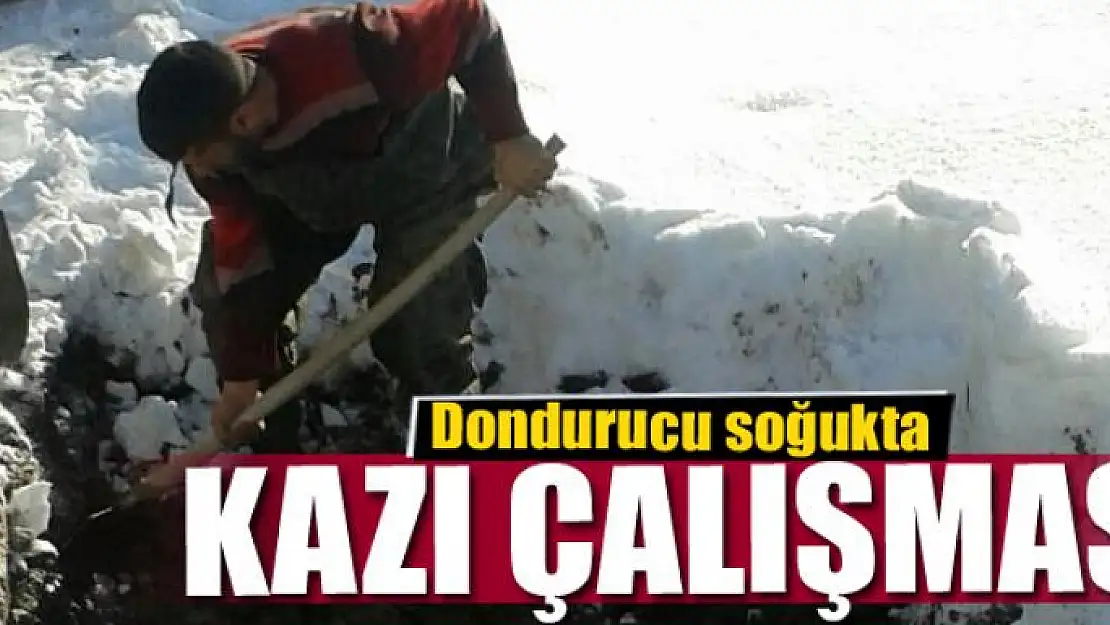 Dondurucu soğukta kazı çalışması