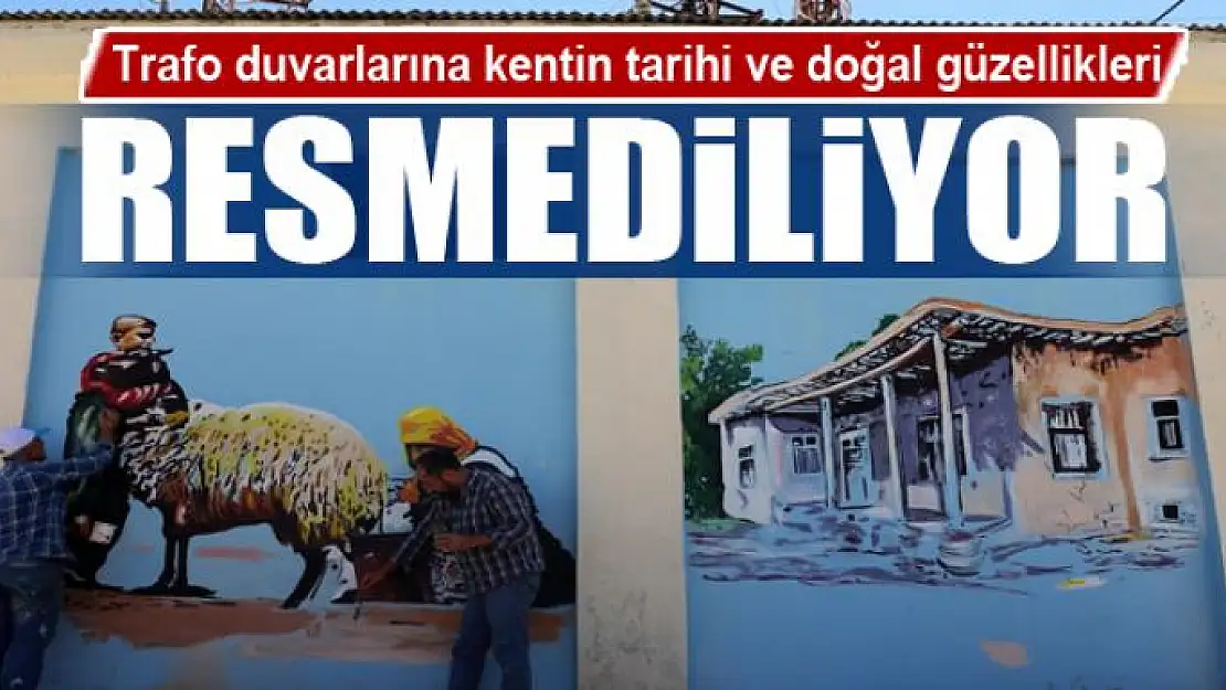 Trafo duvarlarına kentin tarihi ve doğal güzellikleri resmediliyor