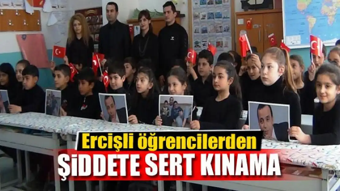 Ercişli öğrencilerden öğretmene yönelik şiddete kınama