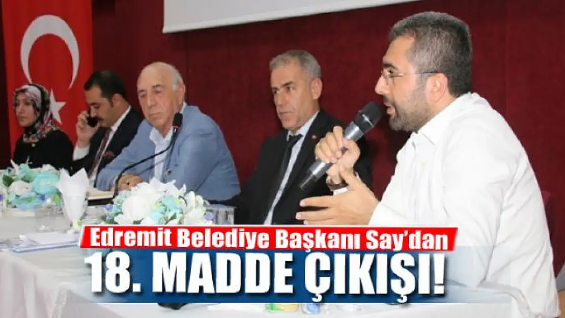 Başkan Say'dan 18. madde çıkışı!