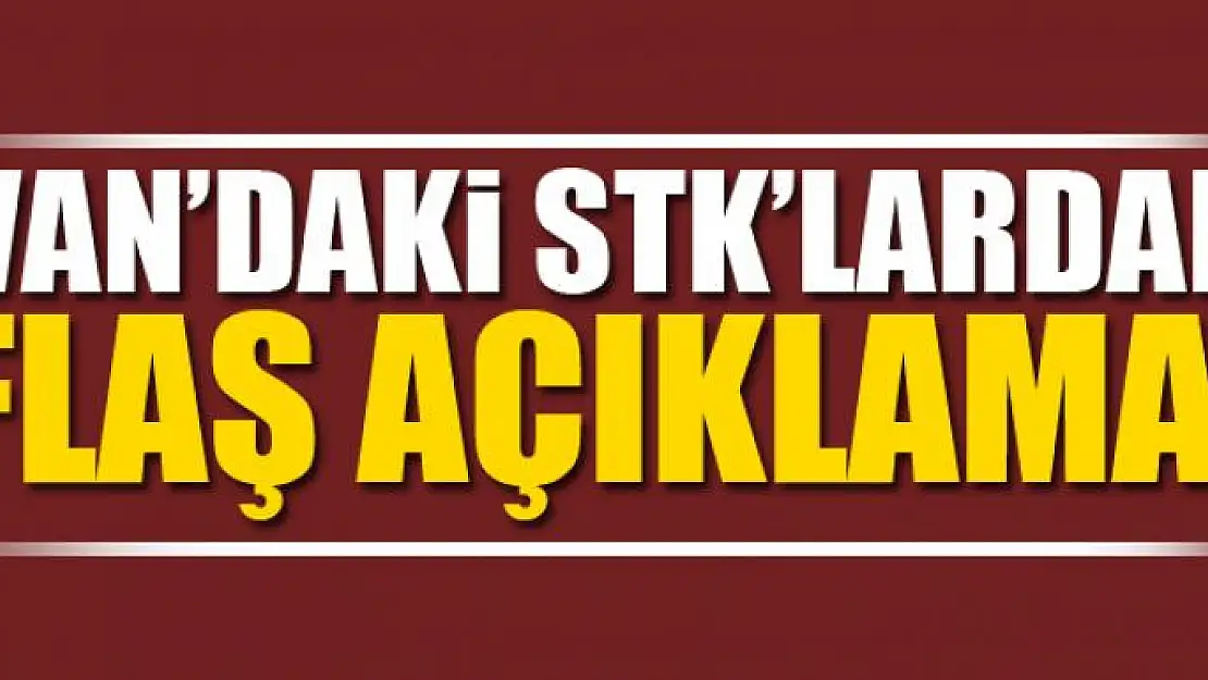 Van'daki STK'lardan flaş açıklama!