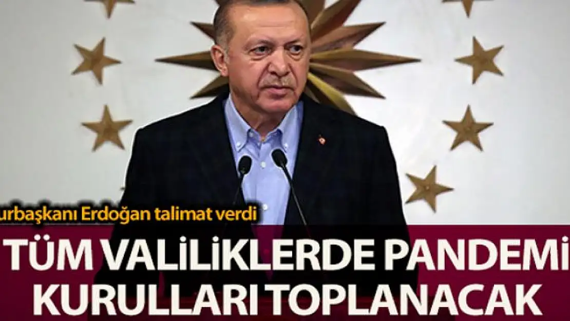 Cumhurbaşkanı Erdoğan talimat verdi, tüm valiliklerde pandemi kurulları toplantı yapılacak