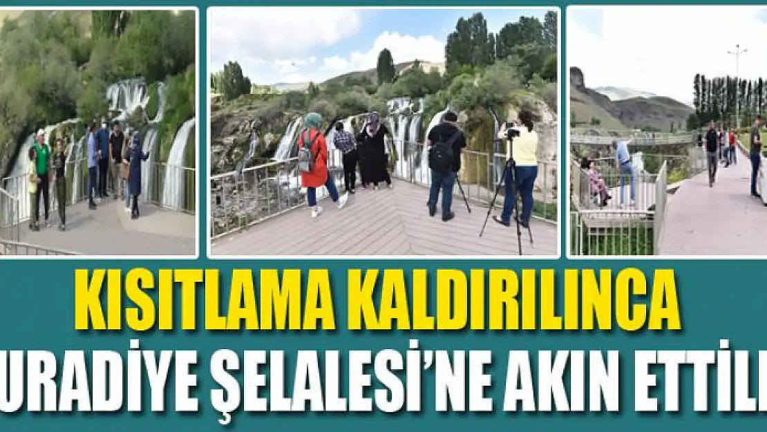 Kısıtlama kaldırılınca vatandaşlar Muradiye Şelalesi'ne akın etti