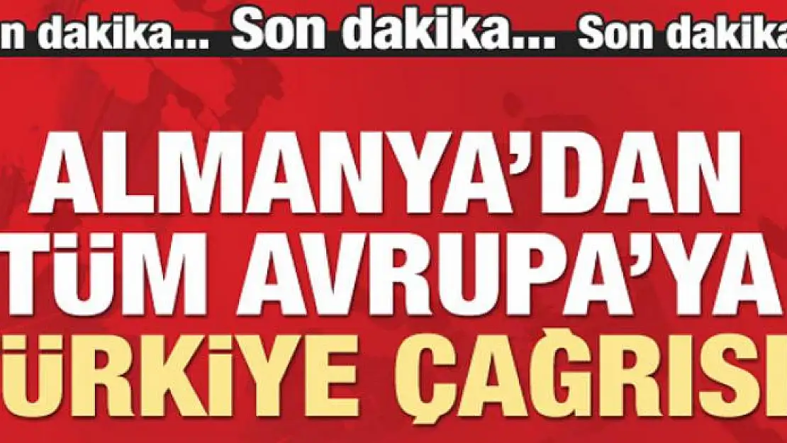 Almanya'dan tüm Avrupa'ya Türkiye çağrısı