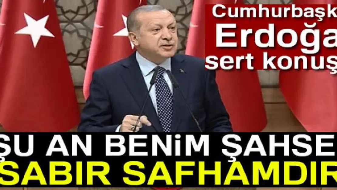 Cumhurbaşkanı Erdoğan'dan sert sözler: Şu an benim şahsen sabır safhamdır