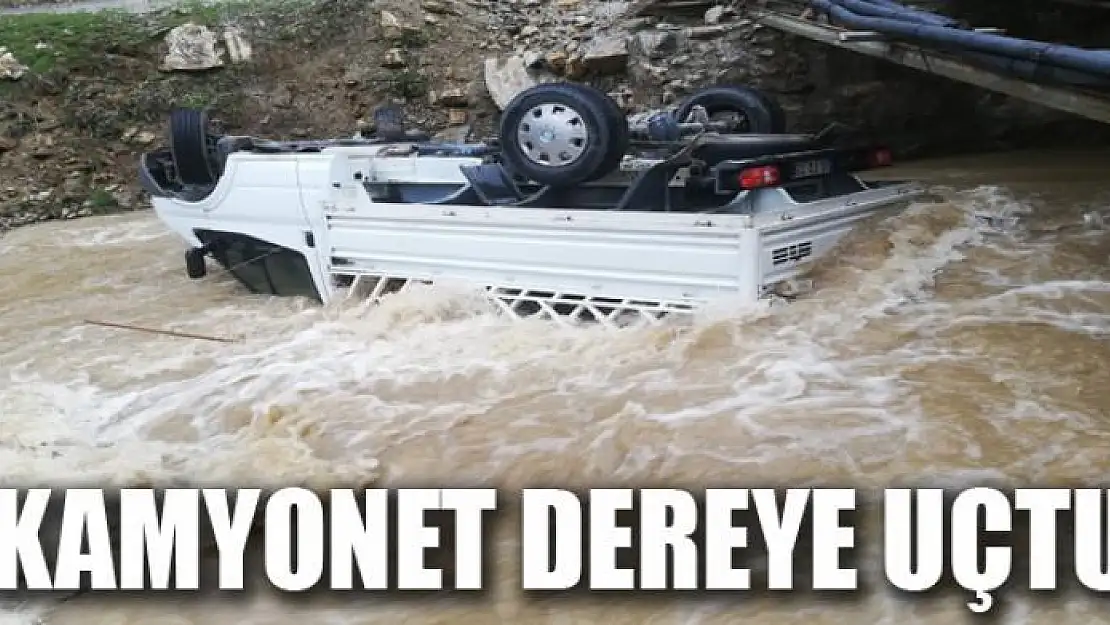 Kamyonet dereye uçtu