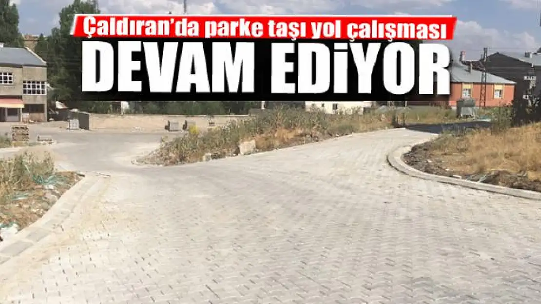 Çaldıran'da parke taşı yol çalışması