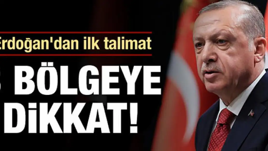 Erdoğan'dan ilk talimat! 3 bölgeye dikkat