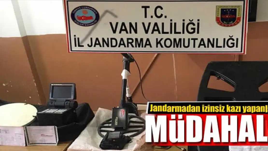 Jandarmadan izinsiz kazı yapanlara müdahale 