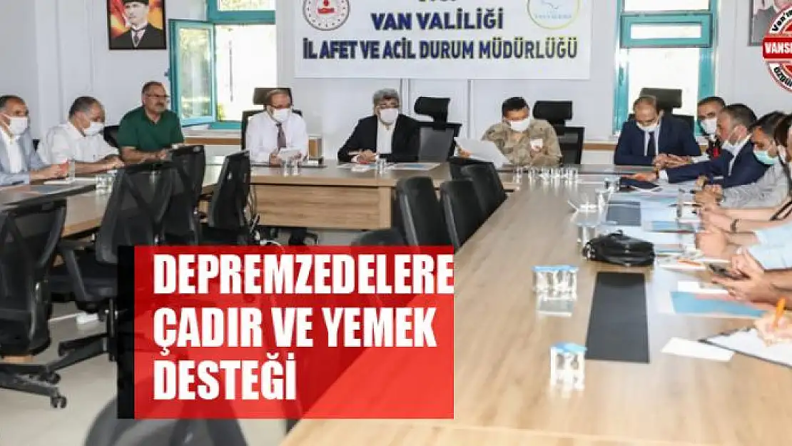 Depremzedelere çadır ve yemek desteği