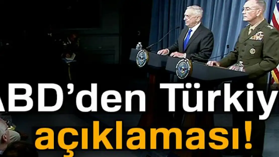 ABD Savunma Bakanlığından Türkiye açıklaması