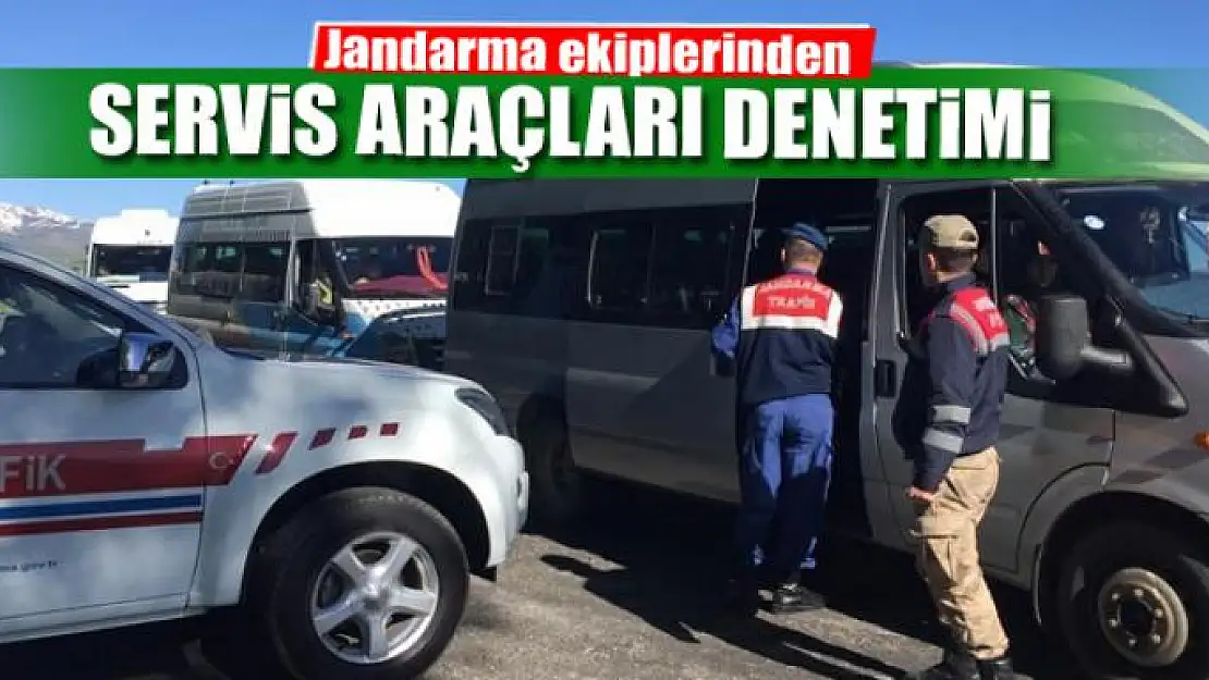 Jandarma ekiplerinden servis araçları denetimi