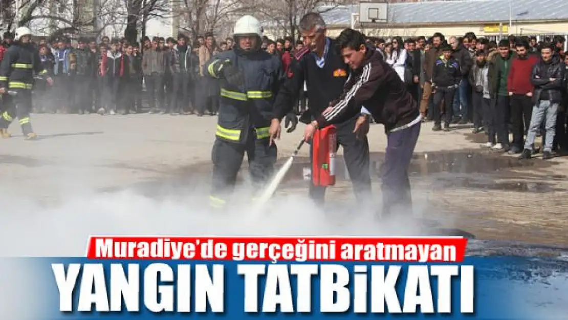 Muradiye'de gerçeğini aratmayan yangın tatbikatı 