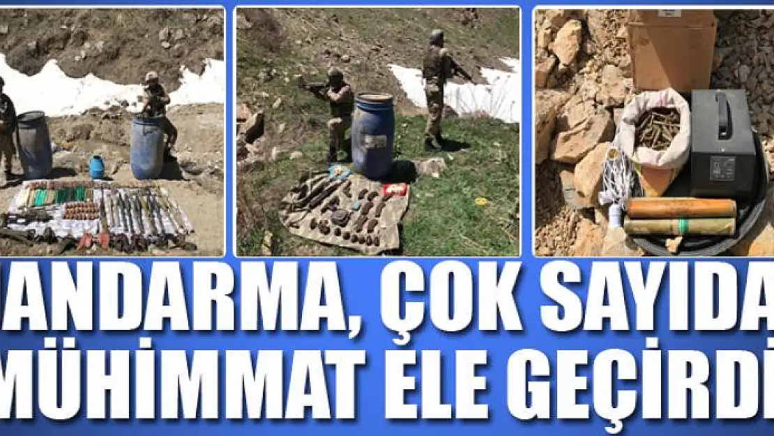 Jandarma, çok sayıda mühimmat ele geçirdi