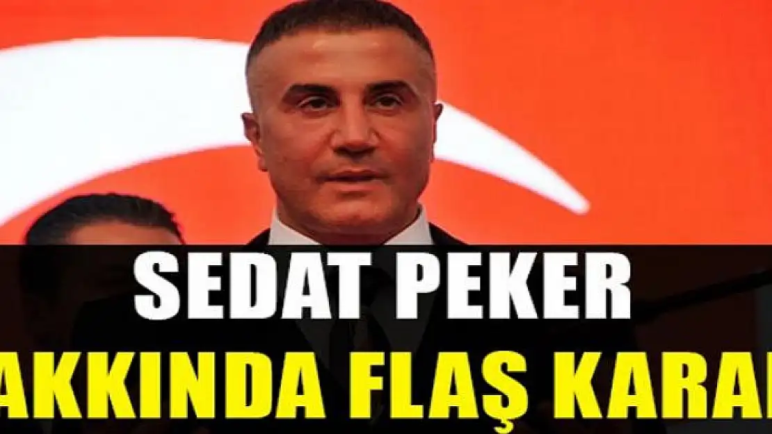 Sedat Peker hakkında flaş karar