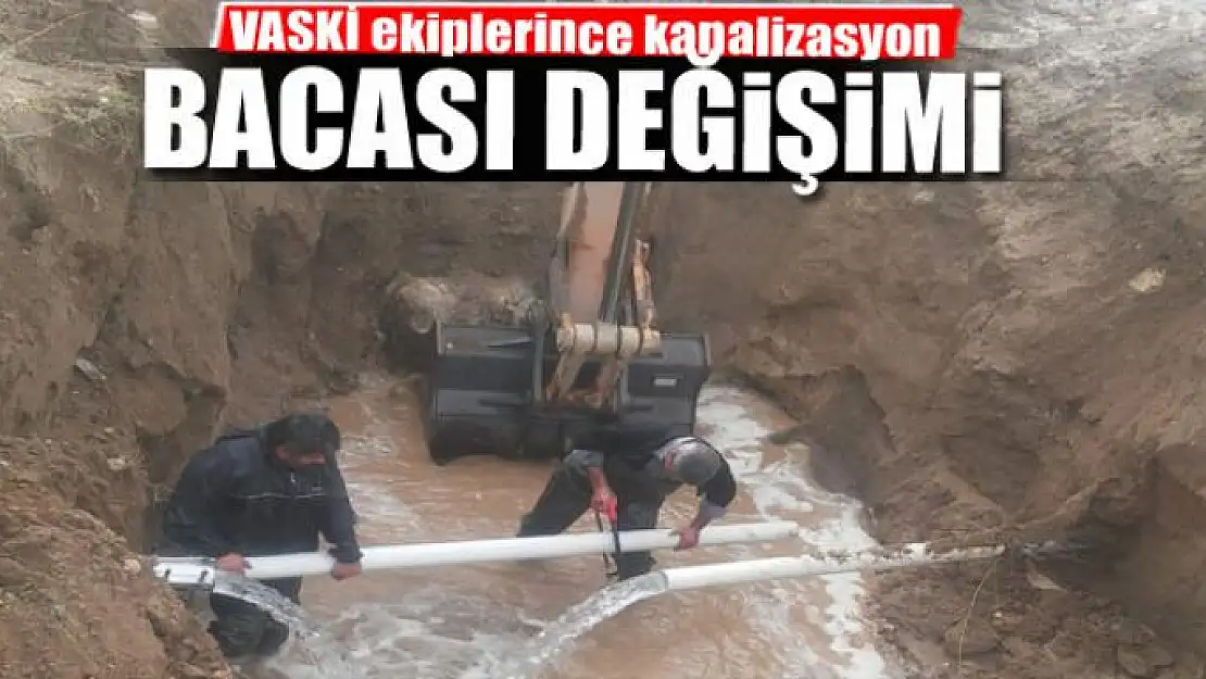 VASKİ ekiplerince kanalizasyon bacası değişimi 