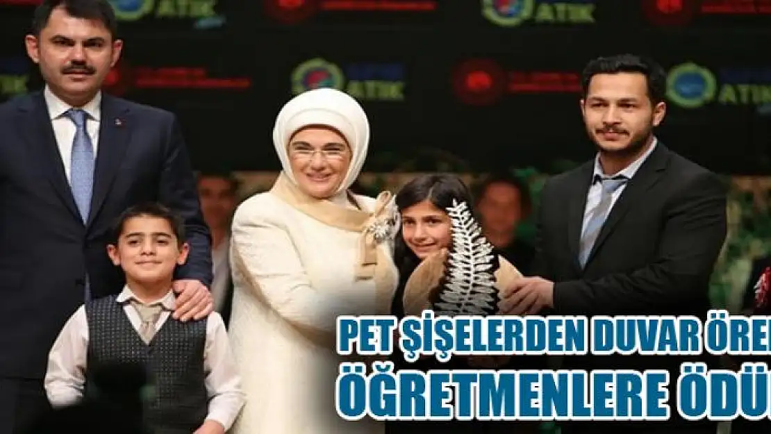 Pet şişelerden duvar ören öğretmenlere ödül