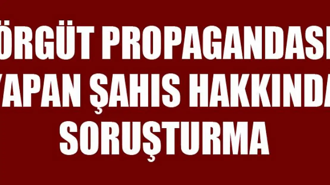 Terör örgütü propagandası yapan şahıs hakkında soruşturma