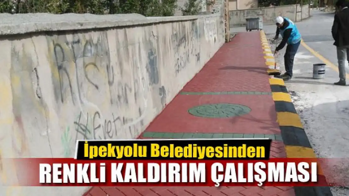 İpekyolu Belediyesinden renkli kaldırım çalışması