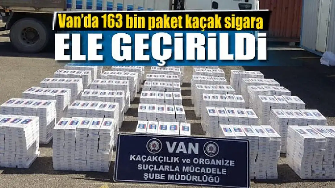 Van'da 163 bin paket kaçak sigara ele geçirildi