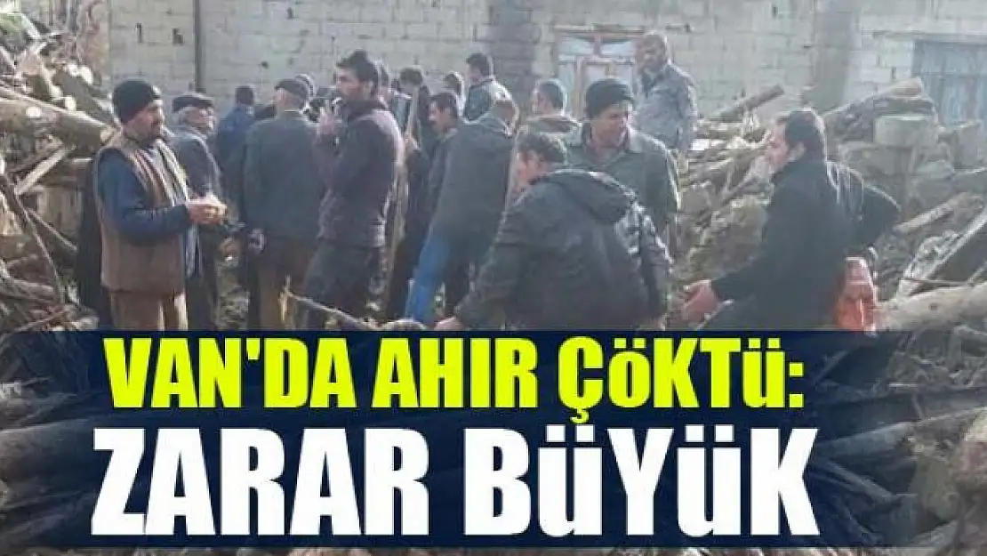 Van'da Ahır Çöktü  Zarar Büyük 