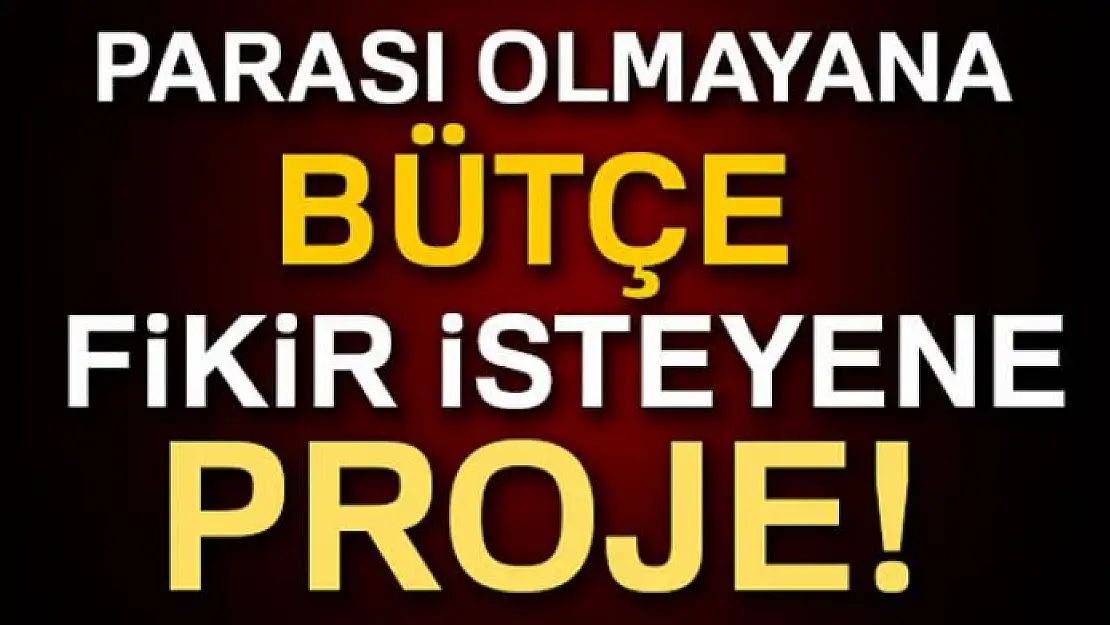 Parası olmayana bütçe, fikir isteyene proje