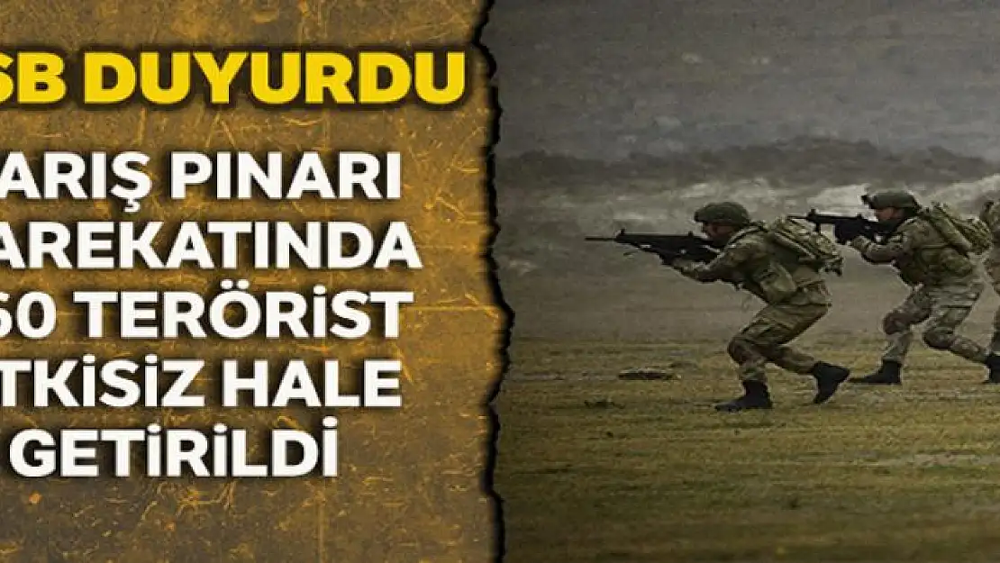 Barış Pınarı Harekâtı'nda etkisiz hale getirilen PKK/PYD-YPG'li toplam terörist sayısı 560 oldu