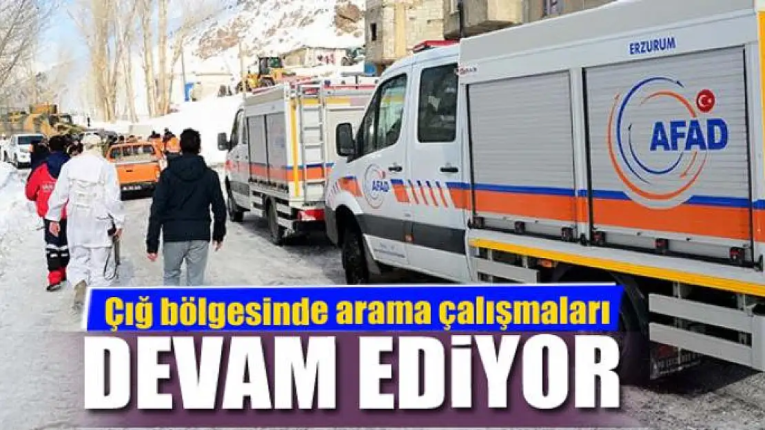 Çığ bölgesinde arama çalışmaları devam ediyor