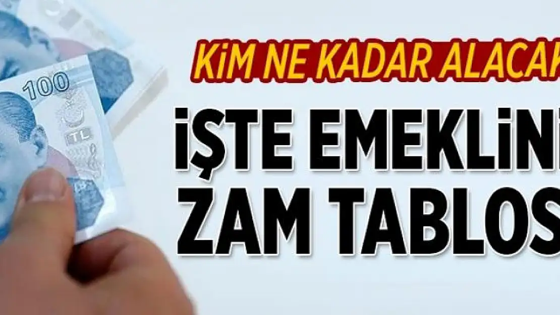 Emeklinin zam tablosu hazır 