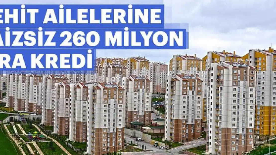 Şehit ailelerine faizsiz 260 milyon lira kredi