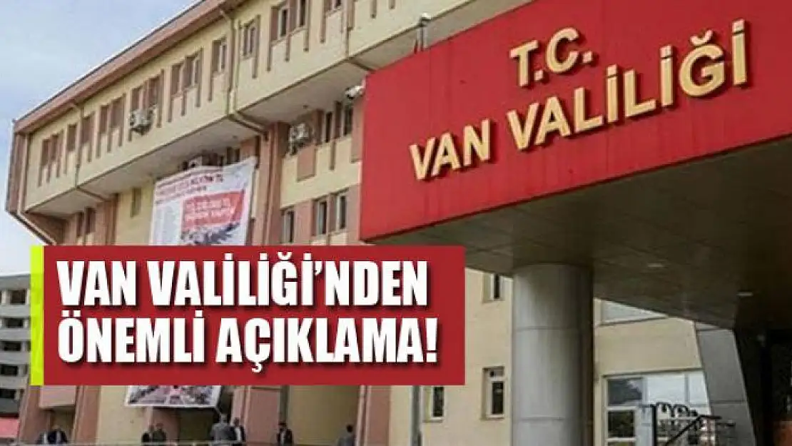 Valilikten önemli açıklama