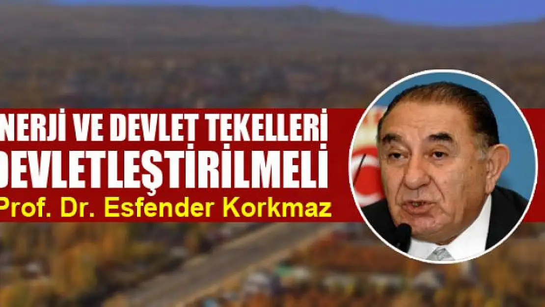 Enerji ve Devlet Tekelleri Devletleştirilmeli