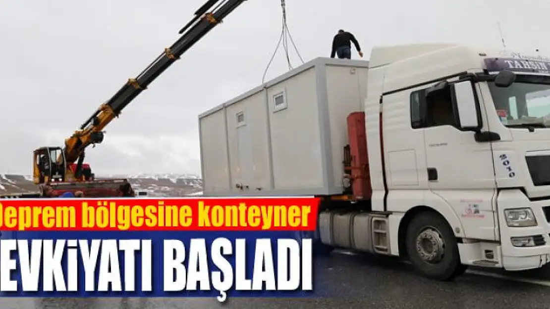 Deprem bölgesine konteyner sevkiyatı