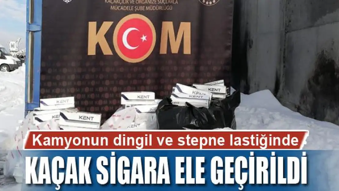 Kamyonun dingil ve stepne lastiğinde 5 bin 100 paket kaçak sigara ele geçirildi