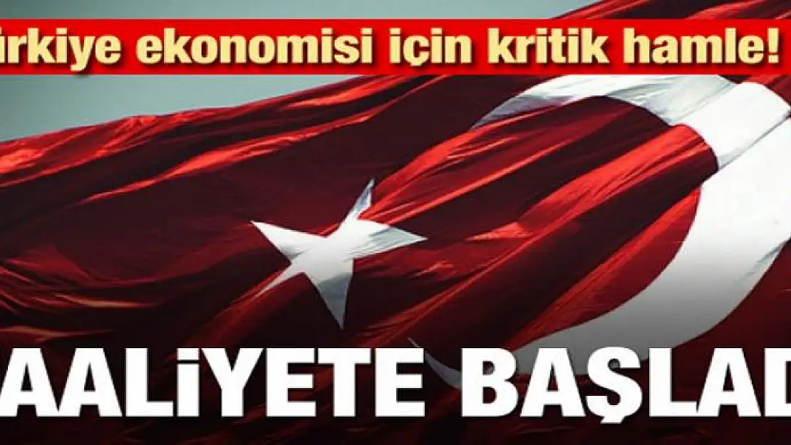 Türkiye ekonomisi için kritik hamle! Faaliyete başladı