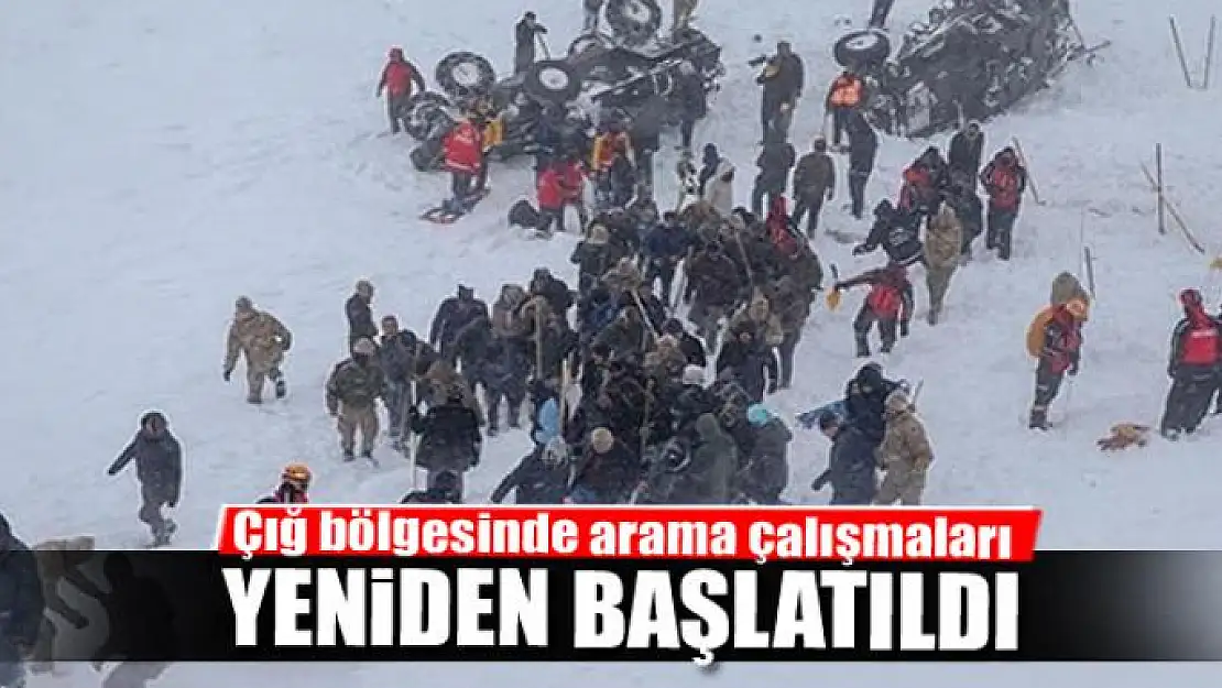 Çığ bölgesinde arama çalışmaları yeniden başlatıldı