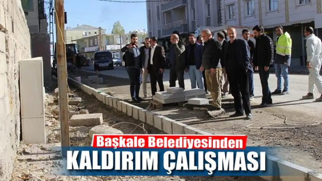 Başkale Belediyesinden kaldırım çalışması