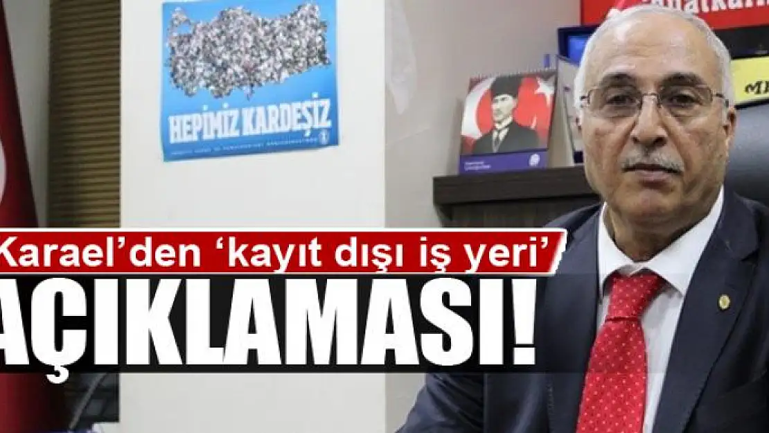 Başkan Karael'den 'kayıt dışı iş yeri' açıklaması 