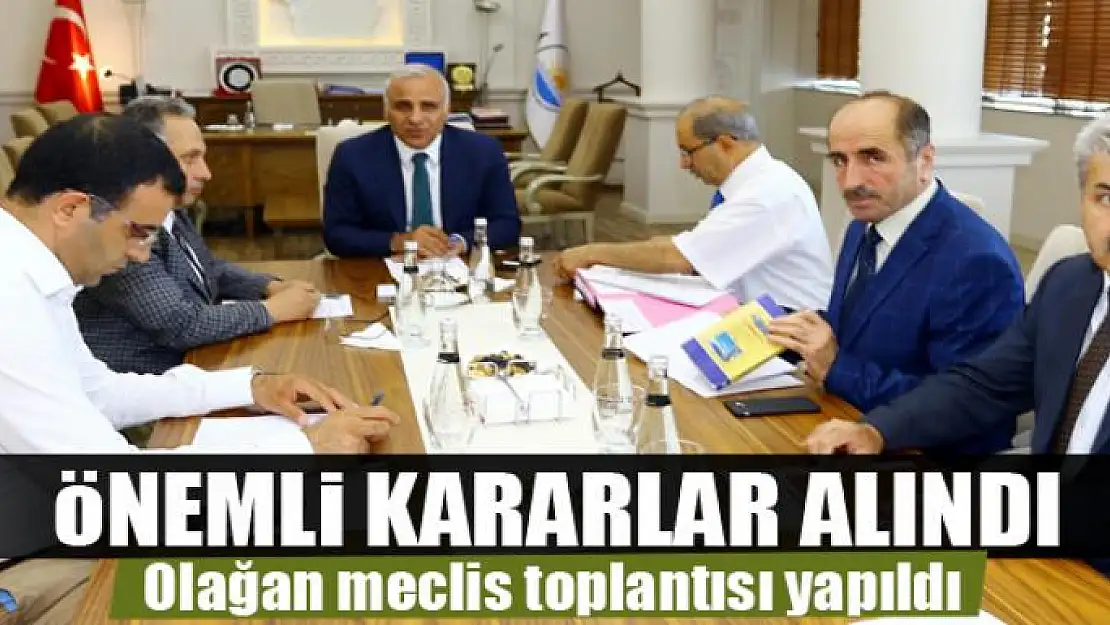 Büyükşehir Belediyesi aylık olağan meclis toplantısı