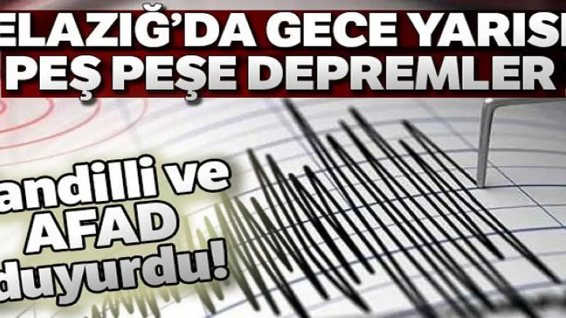 Elazığ'da 4,5 ve 4,2 büyüklüğünde iki deprem daha meydana geldi