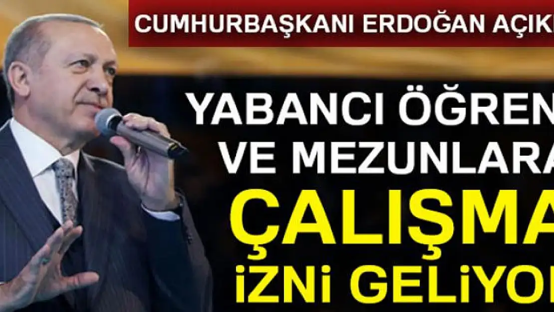 Cumhurbaşkanı Erdoğan'dan yabancı öğrencilere çalışma izni müjdesi